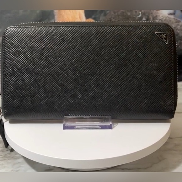 Prada Other - PRADA long Business Wallet Black Staffiano Leather Unisex. In GUC.